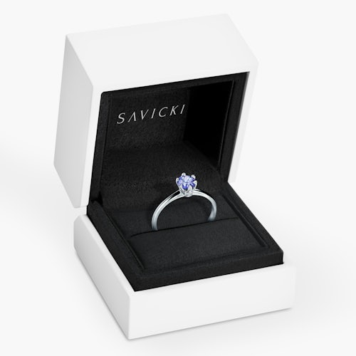 Pierścionek zaręczynowy The Journey: białe złoto, tanzanit